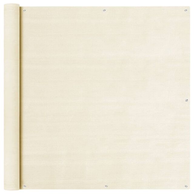 Berkfield Home Balcony Screen Cream 120x500 cm HDPE in Beige - image 1