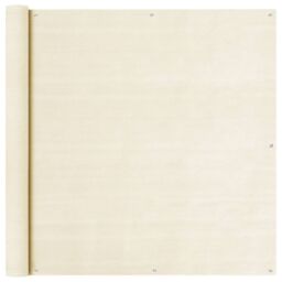 Berkfield Home Balcony Screen Cream 120x500 cm HDPE in Beige - thumbnail 1