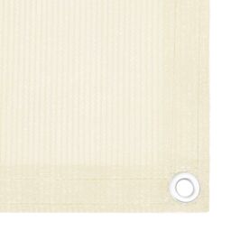 Berkfield Home Balcony Screen Cream 120x500 cm HDPE in Beige - thumbnail 2