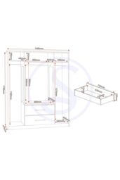 Seconique Seville 4 Door 2 Drawer Wardrobe in Grey - thumbnail 6