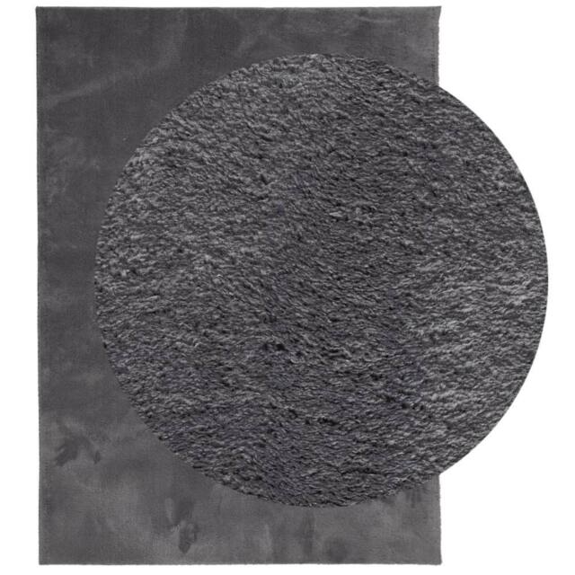 Berkfield Home Rug Short Pile Soft & Washable Anthracite 160x230 cm in Charcoal - Size: 100 cm diameter - image 1