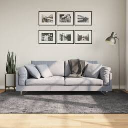 Berkfield Home Rug Short Pile Soft & Washable Anthracite 160x230 cm in Charcoal - Size: 100 cm diameter - thumbnail 2