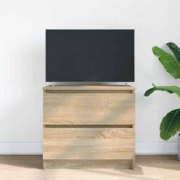 Berkfield Home TV Cabinet Sonoma Oak 60x35x54 cm Engineered Wood in Light Tan - Size: 60 x 35 x 54 cm - thumbnail 3