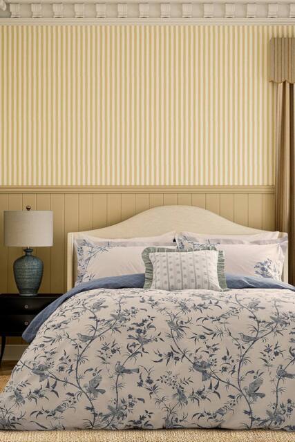 Sanderson 'Paradise Woods Toile' Cotton Duvet Cover Set in Blue - Size: Single - image 1