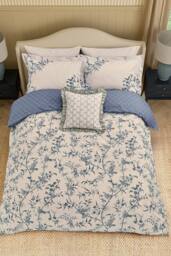 Sanderson 'Paradise Woods Toile' Cotton Duvet Cover Set in Blue - Size: Single - thumbnail 4