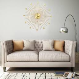 Berkfield Home Wall Clock Metal 70 cm Golden in Gold - thumbnail 2