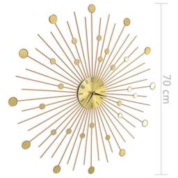 Berkfield Home Wall Clock Metal 70 cm Golden in Gold - thumbnail 7