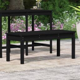Berkfield Home Garden Bench Black 109x44x45 cm Solid Wood Pine - Size: 109 x 44 x 45 cm - thumbnail 3