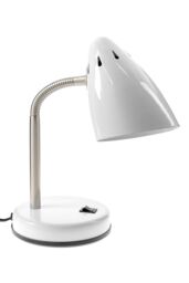 Orsina Gloss Desk Lamp, Adjustable Living Room Desk Lamp, Minimalistic Desk Lamp for Reading & Writing in White - thumbnail 3