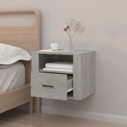 Berkfield Home Wall-mounted Bedside Cabinet Concrete Grey 50x36x40 cm - Size: 50 x 36 x 40 cm - thumbnail 3
