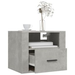 Berkfield Home Wall-mounted Bedside Cabinet Concrete Grey 50x36x40 cm - Size: 50 x 36 x 40 cm - thumbnail 4