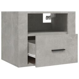 Berkfield Home Wall-mounted Bedside Cabinet Concrete Grey 50x36x40 cm - Size: 50 x 36 x 40 cm - thumbnail 6