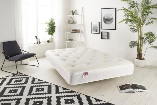 Somnior Sprung Ortho Memory Foam Tufted Mattress in White - Size: Small Single - image 1