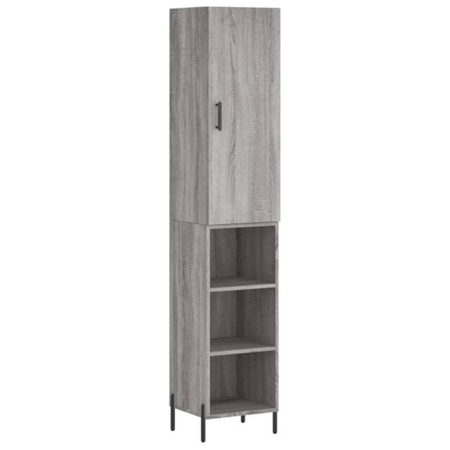 Berkfield Home Highboard Grey Sonoma 34.5x34x180 cm Engineered Wood - image 1