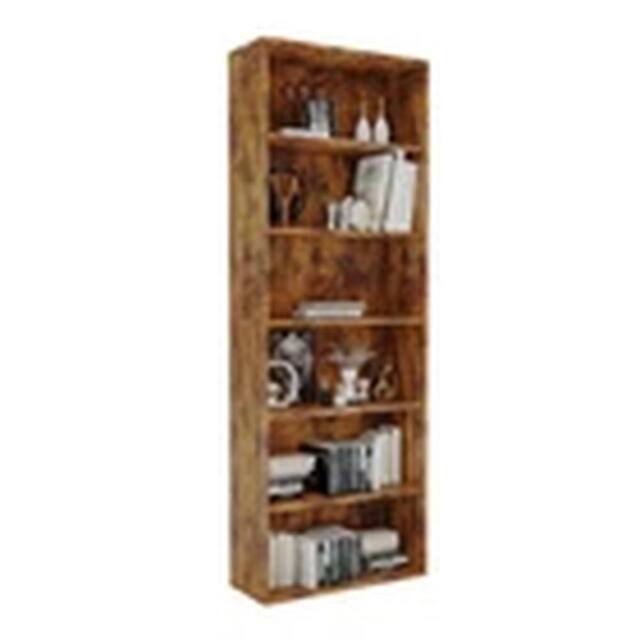 Havendro 6 Tier Large Bookcase Wooden Cube Storage Shelves Wood in Brown - image 1