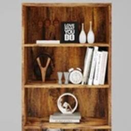 Havendro 6 Tier Large Bookcase Wooden Cube Storage Shelves Wood in Brown - thumbnail 2