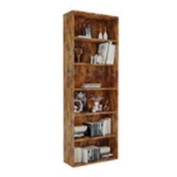 Havendro 6 Tier Large Bookcase Wooden Cube Storage Shelves Wood in Brown - thumbnail 1