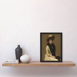 Artery8 Artists Niece Sonia Portrait Latour Framed Wall Art Print in Brown - Size: A4 - thumbnail 4