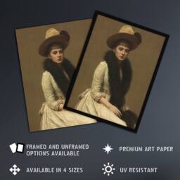 Artery8 Artists Niece Sonia Portrait Latour Framed Wall Art Print in Brown - Size: A4 - thumbnail 2