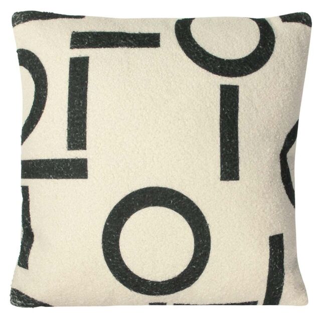 Furn Shearling Circa Geometric Fleece Cushion in Black - image 1
