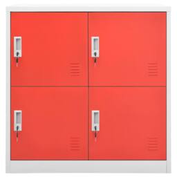 Berkfield Home Locker Cabinet Light Grey & Red 90x45x92.5 cm Steel - thumbnail 3