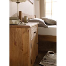 Lemon Pavilion Furniture Havana Bedside Cabinet - Pine - L39 x W53 x H65 cm - Pine in Brown - Size: 1 Pack - thumbnail 2