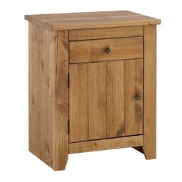 Lemon Pavilion Furniture Havana Bedside Cabinet - Pine - L39 x W53 x H65 cm - Pine in Brown - Size: 1 Pack