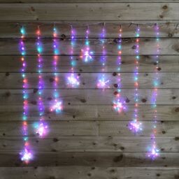 Samuel Alexander 1.2m x 1.2m Light up Snowflake Pin Wire Christmas Curtain Lights with 339 Rainbow LEDs - thumbnail 4
