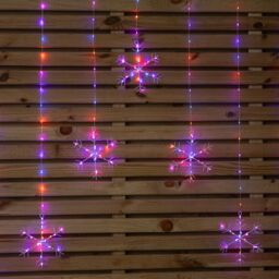 Samuel Alexander 1.2m x 1.2m Light up Snowflake Pin Wire Christmas Curtain Lights with 339 Rainbow LEDs - thumbnail 9