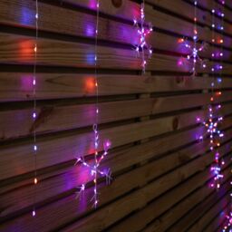 Samuel Alexander 1.2m x 1.2m Light up Snowflake Pin Wire Christmas Curtain Lights with 339 Rainbow LEDs - thumbnail 8