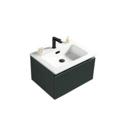 Bathroom Kingdom Flauto Midnight Wall Hung Basin Drawer Vanity 600mm in Blue - thumbnail 1