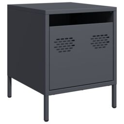 Berkfield Home Bedside Cabinets¬†2 pcs Anthracite 35x39x43.5 cm Steel in Black - thumbnail 6