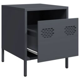 Berkfield Home Bedside Cabinets¬†2 pcs Anthracite 35x39x43.5 cm Steel in Black - thumbnail 4