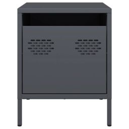 Berkfield Home Bedside Cabinets¬†2 pcs Anthracite 35x39x43.5 cm Steel in Black - thumbnail 5