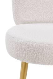 Garden Sanctuary Cream Faux Fur Vanity Stool Chair with Metal Legs - thumbnail 5