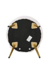 Garden Sanctuary Cream Faux Fur Vanity Stool Chair with Metal Legs - thumbnail 8