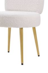 Garden Sanctuary Cream Faux Fur Vanity Stool Chair with Metal Legs - thumbnail 9