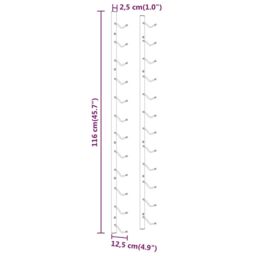 Berkfield Home Wall Mounted Wine Rack for 12 Bottles 2 pcs White Iron - thumbnail 5