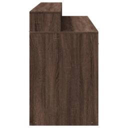 Berkfield Home Soft Desk with LED Lights Brown Oak 140x55x91 cm Engineered Wood - Size: 140 x 55 x 91 cm - thumbnail 7