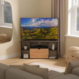 Ready Assembled 2 U Norway Corner TV Unit (Ready Assembled) in Dark Grey - thumbnail 1