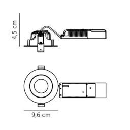 Nordlux Modern Indoor Downlight White Aluminium Intergrated LED Bathroom Safe - Mains Powered, IP44 - thumbnail 5