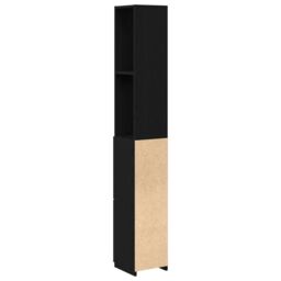 Berkfield Home Black Oak Bathroom Cabinet 25x25x170 cm Made of Engineered Wood - Size: 25 x 25 x 170 cm - thumbnail 6