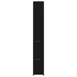 Berkfield Home Black Oak Bathroom Cabinet 25x25x170 cm Made of Engineered Wood - Size: 25 x 25 x 170 cm - thumbnail 7