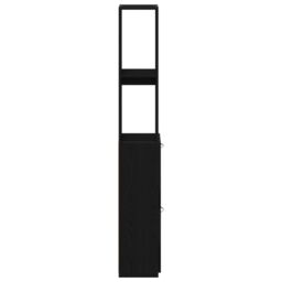 Berkfield Home Black Oak Bathroom Cabinet 25x25x170 cm Made of Engineered Wood - Size: 25 x 25 x 170 cm - thumbnail 8