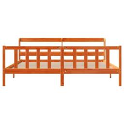 Berkfield Home Bed Frame with Headboard Frame Wax Brown 180x200 cm Super King - thumbnail 4