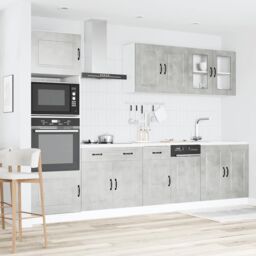 Berkfield Home 7 Piece Kitchen Cabinet Set Kalmar Concrete Grey Engineered Wood - thumbnail 3
