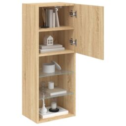 Berkfield Home TV Cabinet with LED Lights Sonoma Oak 40.5x30x102 cm in Brown - thumbnail 6
