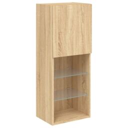 Berkfield Home TV Cabinet with LED Lights Sonoma Oak 40.5x30x102 cm in Brown - thumbnail 7