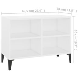 Berkfield Home TV Cabinet with Metal Legs White 69.5x30x50 cm - thumbnail 6
