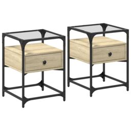 Berkfield Home Bedside Cabinets 2 pcs Sonoma Oak 40x40x55 cm Engineered Wood in Brown - Size: 40 x 40 x 55 cm - thumbnail 2